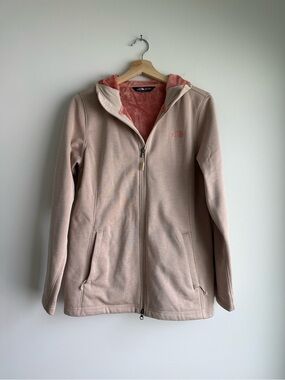 The North Face Women’s Hooded Fleece Lined Softshell Jacket Pink Beige Medium